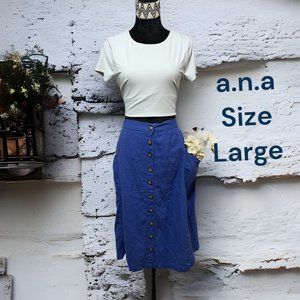 a.n.a. cute & chic Flared Minimalist skirt with pockets, buttons